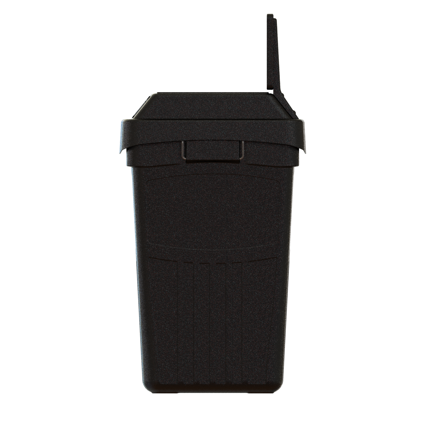 Flex E 2-stream waste and recycling bin in black, 50-gallon indoor container, with backboard