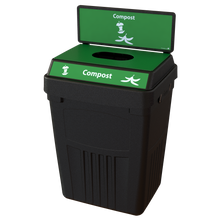 Flex E™ 1-Stream Compost Bin – Black – With Backboard – 50 Gallon