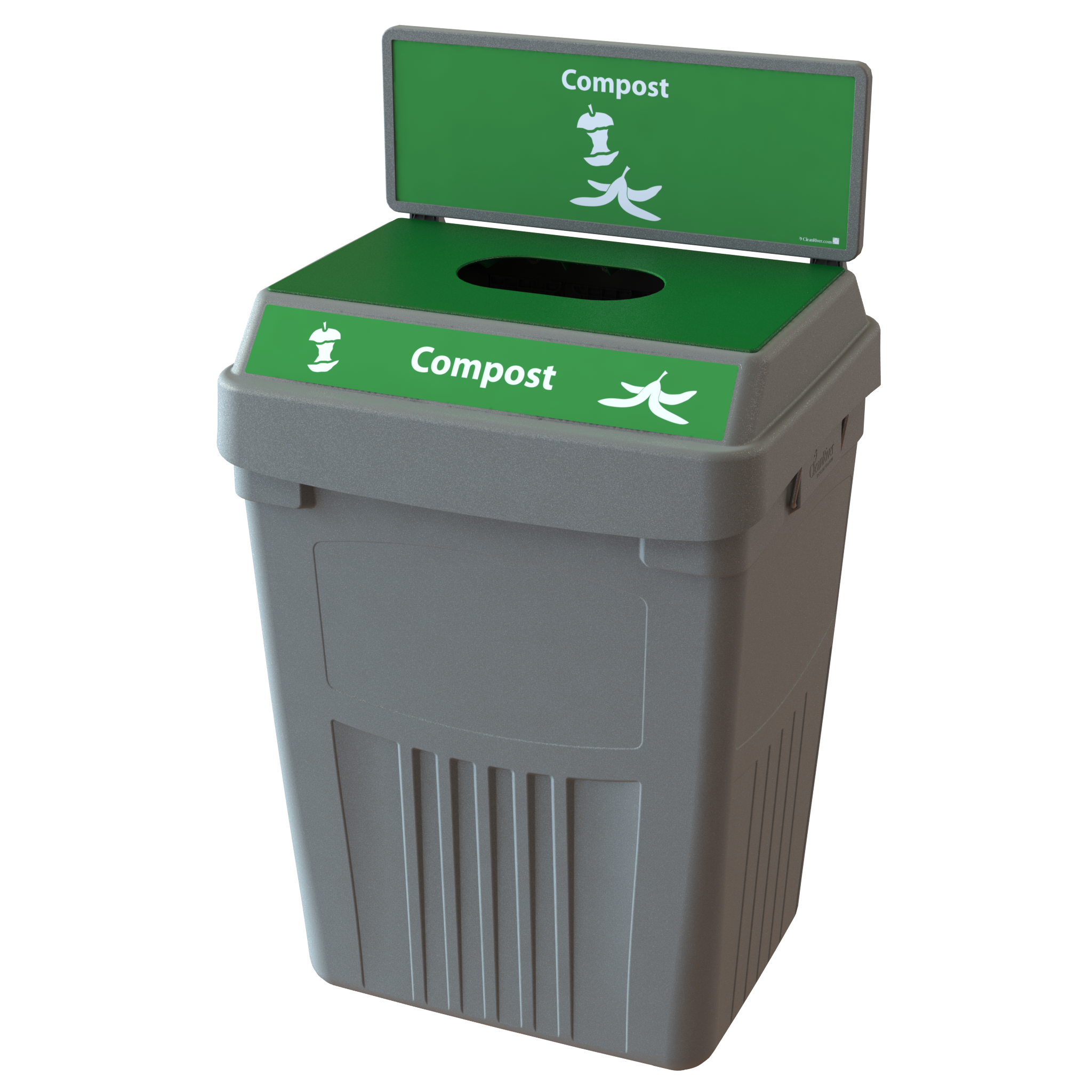 Flex E™ 1-Stream Compost Bin – Grey – With Backboard – 50 Gallon ...