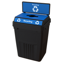 Flex E™ 1-Stream Recycling Bin – Black – With Backboard – 50 Gallon