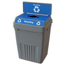 Flex E™ 1-Stream Recycling Bin – Grey – With Backboard – 50 Gallon