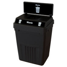 Flex E™ 1-Stream Waste Bin – Black – With Backboard – 50 Gallon