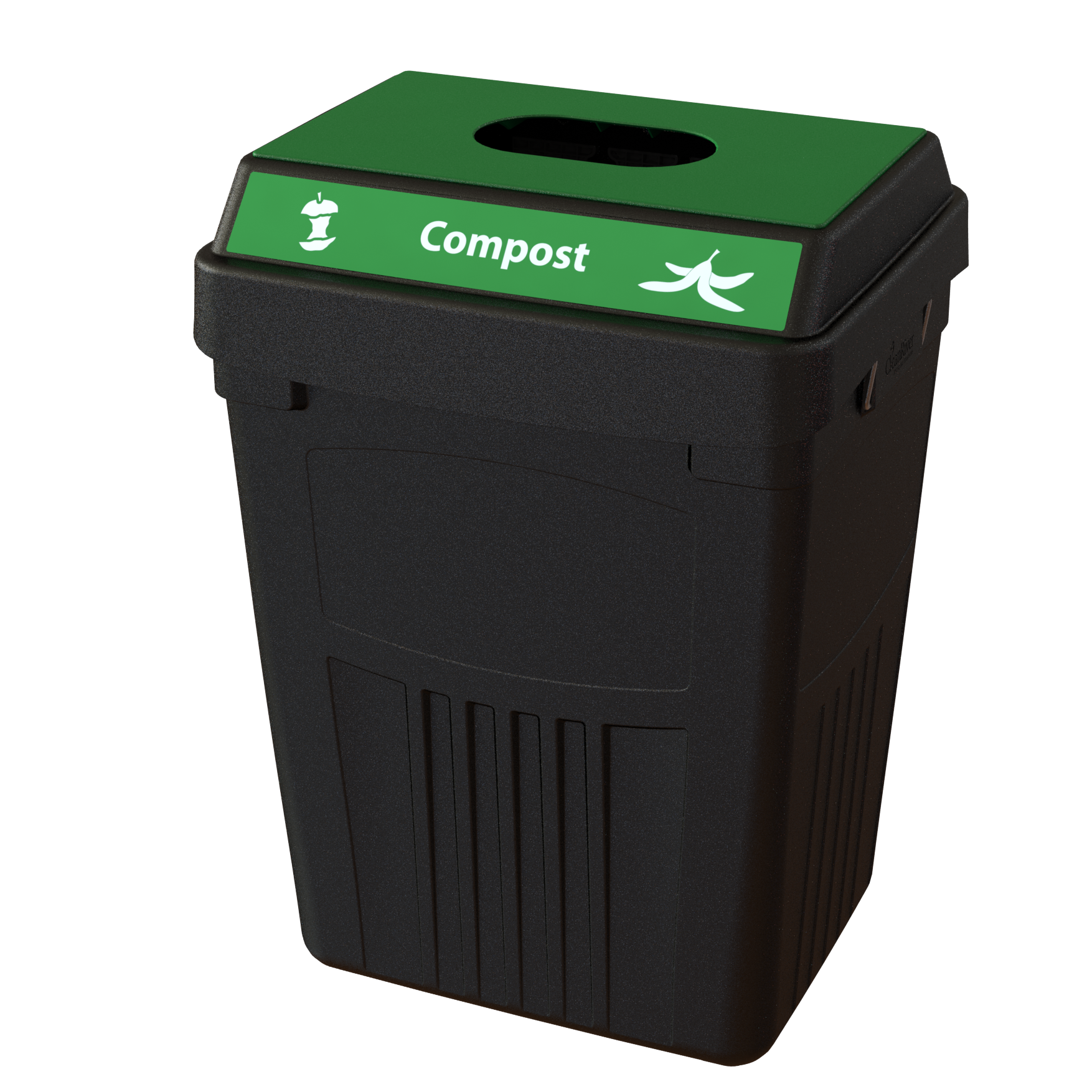 Flex E™ 1-Stream Compost Bin – Black – No Backboard – 50 Gallon ...