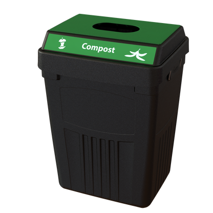 Flex E™ 1-Stream Compost Bin – Black – No Backboard – 50 Gallon