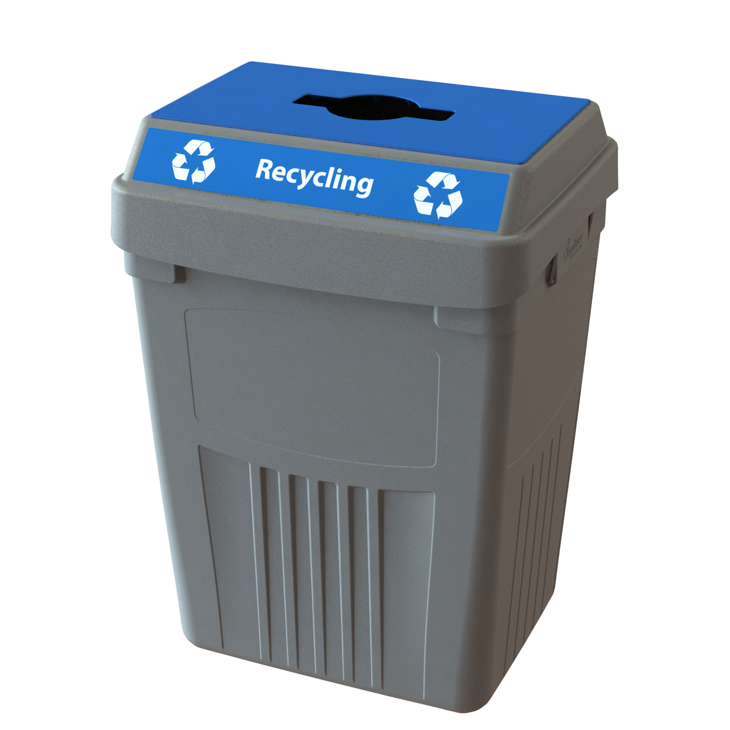 Flex E 1-stream recycling bin in grey, 50-gallon indoor container, no backboard