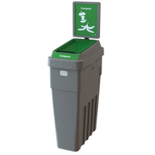 LeanStream™ 1-Stream Compost Container – Grey – With Backboard – 23 Gallon