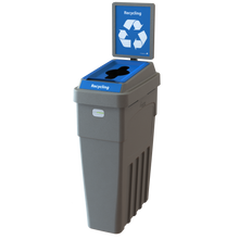 Compact LeanStream 1-stream 23-gallon container for recycling. Space-efficient indoor solution built from recycled plastic to support high-traffic waste diversion programs.
