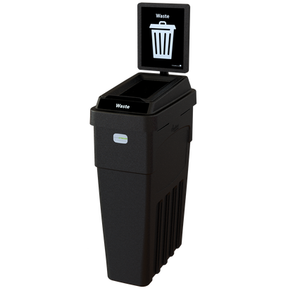 LeanStream™ 1-Stream Waste Container – Black – With Backboard – 23 Gallon