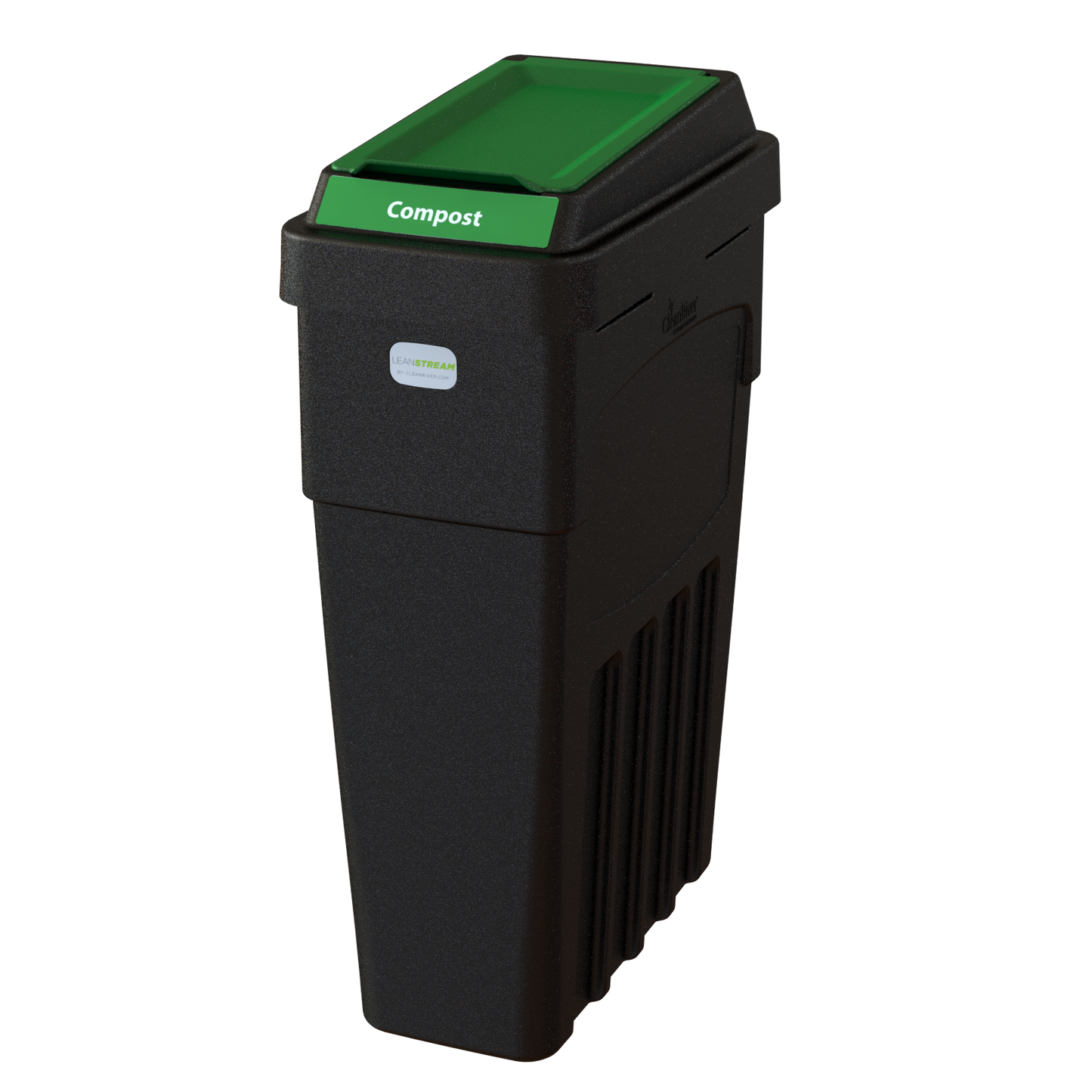 LeanStream™ 1-Stream Waste Container – Black – No Backboard – 23 Gallon
