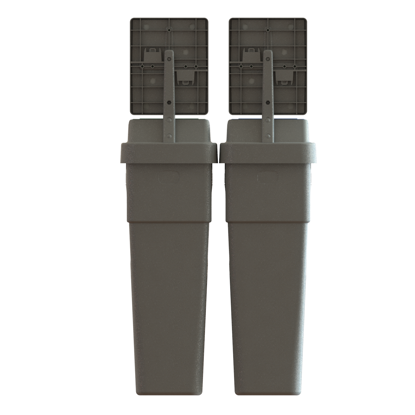 Compact LeanStream 2-stream 46-gallon container for waste and compost. Space-efficient indoor solution built from recycled plastic to support high-traffic waste diversion programs.