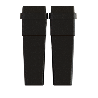 LeanStream 2-stream waste and recycling container in black no backboard