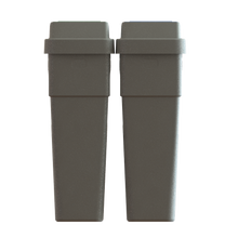 LeanStream 2-stream waste and recycling container in grey, compact indoor waste bin, no backboard