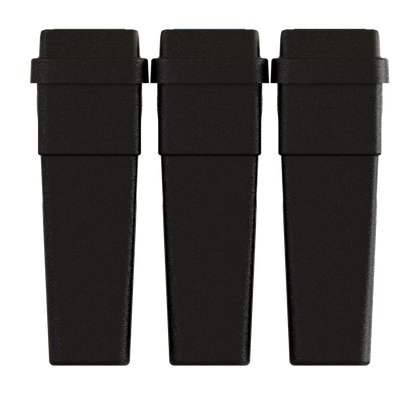 LeanStream™ 3-Stream Waste + Recycling + Compost Container – Black – No Backboard – 69 Gallon